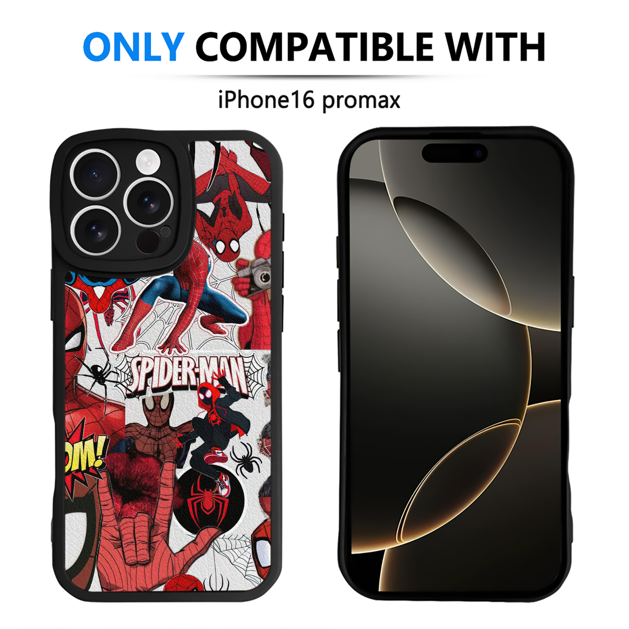 （画像用） Spider Man スパイダーマン 【iPhone 16シリーズ対応】シリコンスマホケース（レザー調） 材質：シリコン